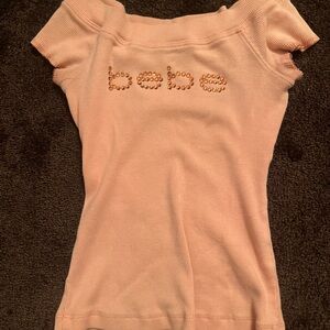 Bebe Pink Off-Shoulder Top